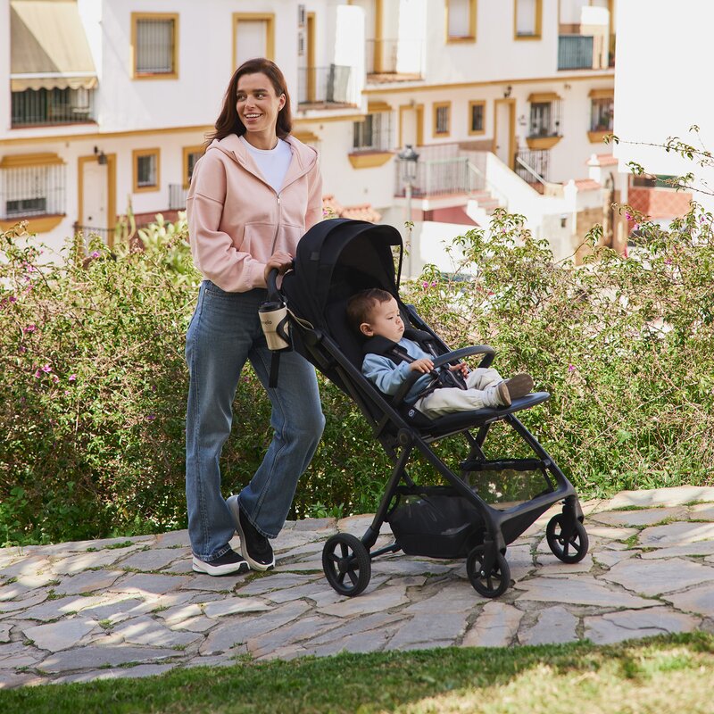 Carucior sport, Lionelo, Tansi, Pliere automata, Ultracompact, Manevrare cu o mana, Roti cu tehnologie GravelTech, Spatar si suport picioare reglabile, 6-48 luni, Sustine 22 kg, Bej