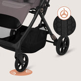 Carucior sport, Lionelo, Tansi, Pliere automata, Ultracompact, Manevrare cu o mana, Roti cu tehnologie GravelTech, Spatar si suport picioare reglabile, 6-48 luni, Sustine 22 kg, Bej Taupe