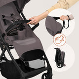 Carucior sport, Lionelo, Tansi, Pliere automata, Ultracompact, Manevrare cu o mana, Roti cu tehnologie GravelTech, Spatar si suport picioare reglabile, 6-48 luni, Sustine 22 kg, Bej Taupe