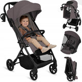 Carucior sport, Lionelo, Tansi, Pliere automata, Ultracompact, Manevrare cu o mana, Roti cu tehnologie GravelTech, Spatar si suport picioare reglabile, 6-48 luni, Sustine 22 kg, Bej Taupe