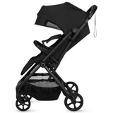 Carucior sport, Lionelo, Tansi, Pliere automata, Ultracompact, Manevrare cu o mana, Roti cu tehnologie GravelTech, Spatar si suport picioare reglabile, 6-48 luni, Sustine 22 kg, Negru