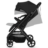 Carucior sport, Lionelo, Tansi, Pliere automata, Ultracompact, Manevrare cu o mana, Roti cu tehnologie GravelTech, Spatar si suport picioare reglabile, 6-48 luni, Sustine 22 kg, Negru