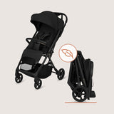 Carucior sport, Lionelo, Tansi, Pliere automata, Ultracompact, Manevrare cu o mana, Roti cu tehnologie GravelTech, Spatar si suport picioare reglabile, 6-48 luni, Sustine 22 kg, Negru