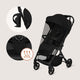 Carucior sport, Lionelo, Tansi, Pliere automata, Ultracompact, Manevrare cu o mana, Roti cu tehnologie GravelTech, Spatar si suport picioare reglabile, 6-48 luni, Sustine 22 kg, Negru