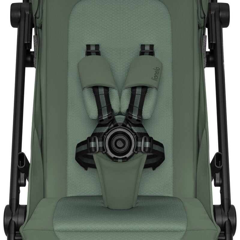 Carucior sport, Lionelo, Tansi, Pliere automata, Ultracompact, Manevrare cu o mana, Roti cu tehnologie GravelTech, Spatar si suport picioare reglabile, 6-48 luni, Sustine 22 kg, Verde