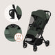 Carucior sport, Lionelo, Tansi, Pliere automata, Ultracompact, Manevrare cu o mana, Roti cu tehnologie GravelTech, Spatar si suport picioare reglabile, 6-48 luni, Sustine 22 kg, Verde