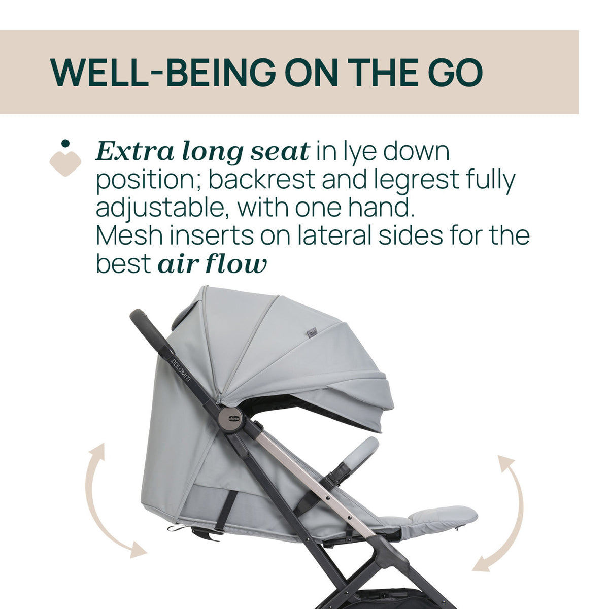 Carucior sport off-road Chicco Dolomiti, Pebble (Gri), 0 luni+ - gogobaby.ro