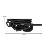Carucior sport, Petite&Mars, Flip, Pliere compacta cu o mana, Spatar reglabil pana la pozitie de somn, Suport picioare reglabil, Copertina extensibila cu protectie UPF50+, Pana la 22 kg, 0 luni+, Negru