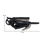 Carucior sport, Petite&Mars, Flip, Pliere compacta cu o mana, Spatar reglabil pana la pozitie de somn, Suport picioare reglabil, Copertina extensibila cu protectie UPF50+, Pana la 22 kg, 0 luni+, Gri