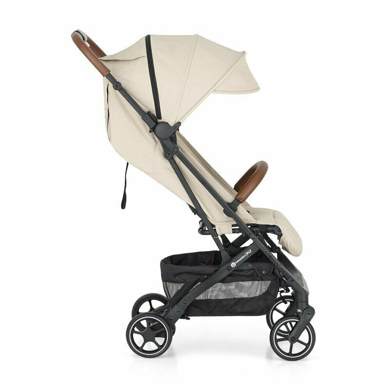 Carucior sport, Petite&Mars, Fly, Pliere compacta, Spatar reglabil pana la pozitie de somn, Suport picioare reglabil, Copertina extensibila cu protectie UPF40+, Suport pahar inclus, Pana la 22 kg, 0 luni+, Bej