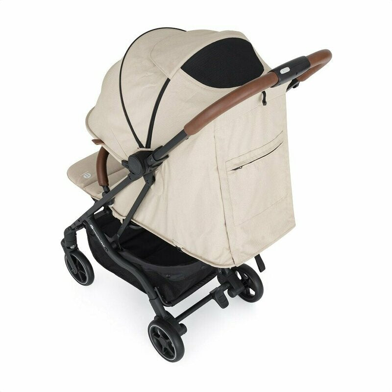 Carucior sport, Petite&Mars, Fly, Pliere compacta, Spatar reglabil pana la pozitie de somn, Suport picioare reglabil, Copertina extensibila cu protectie UPF40+, Suport pahar inclus, Pana la 22 kg, 0 luni+, Bej
