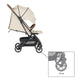 Carucior sport, Petite&Mars, Fly, Pliere compacta, Spatar reglabil pana la pozitie de somn, Suport picioare reglabil, Copertina extensibila cu protectie UPF40+, Suport pahar inclus, Pana la 22 kg, 0 luni+, Bej
