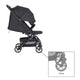 Carucior sport, Petite&Mars, Fly, Pliere compacta, Spatar reglabil pana la pozitie de somn, Suport picioare reglabil, Copertina extensibila cu protectie UPF40+, Suport pahar inclus, Pana la 22 kg, 0 luni+, Negru