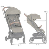 Carucior sport, Petite&Mars, Fly, Pliere compacta, Spatar reglabil pana la pozitie de somn, Suport picioare reglabil, Copertina extensibila cu protectie UPF40+, Suport pahar inclus, Pana la 22 kg, 0 luni+, Verde