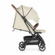 Carucior sport, Petite&Mars, Fly, Pliere compacta, Spatar reglabil pana la pozitie de somn, Suport picioare reglabil, Copertina extensibila cu protectie UPF40+, Suport pahar inclus, Pana la 22 kg, 0 luni+, Bej