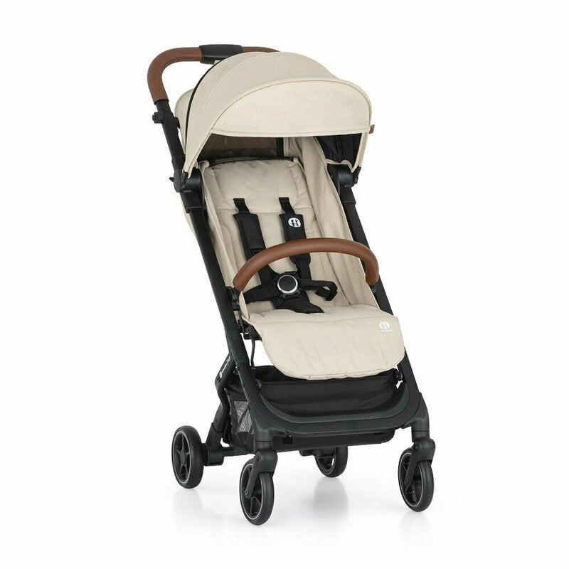 Carucior sport, Petite&Mars, Fly, Pliere compacta, Spatar reglabil pana la pozitie de somn, Suport picioare reglabil, Copertina extensibila cu protectie UPF40+, Suport pahar inclus, Pana la 22 kg, 0 luni+, Bej