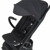 Carucior sport, Petite&Mars, Fly, Pliere compacta, Spatar reglabil pana la pozitie de somn, Suport picioare reglabil, Copertina extensibila cu protectie UPF40+, Suport pahar inclus, Pana la 22 kg, 0 luni+, Negru