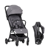 Carucior sport, Petite&Mars, Pax Ultimate, Compact - 7 kg, Spatar ajustabil, Suport picioare reglabil, Pliere tip carte, 6-36 luni, Pana la 22 kg, Gri