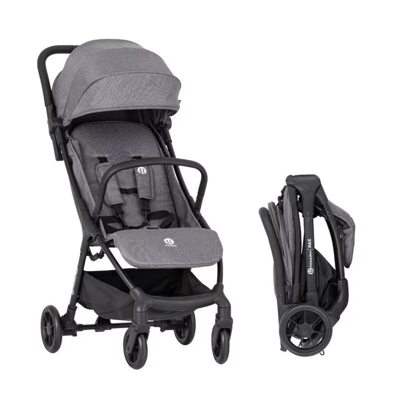 Carucior sport, Petite&Mars, Pax Ultimate, Compact - 7 kg, Spatar ajustabil, Suport picioare reglabil, Pliere tip carte, 6-36 luni, Pana la 22 kg, Gri
