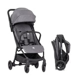 Carucior sport, Petite&Mars, Pax Ultimate, Compact - 7 kg, Spatar ajustabil, Suport picioare reglabil, Pliere tip carte, 6-36 luni, Pana la 22 kg, Gri