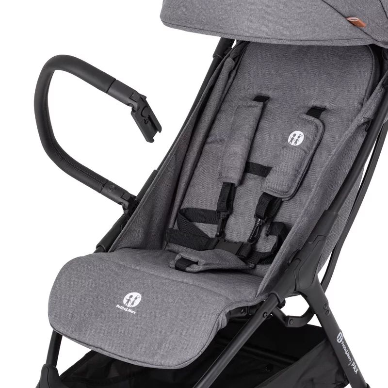 Carucior sport, Petite&Mars, Pax Ultimate, Compact - 7 kg, Spatar ajustabil, Suport picioare reglabil, Pliere tip carte, 6-36 luni, Pana la 22 kg, Gri