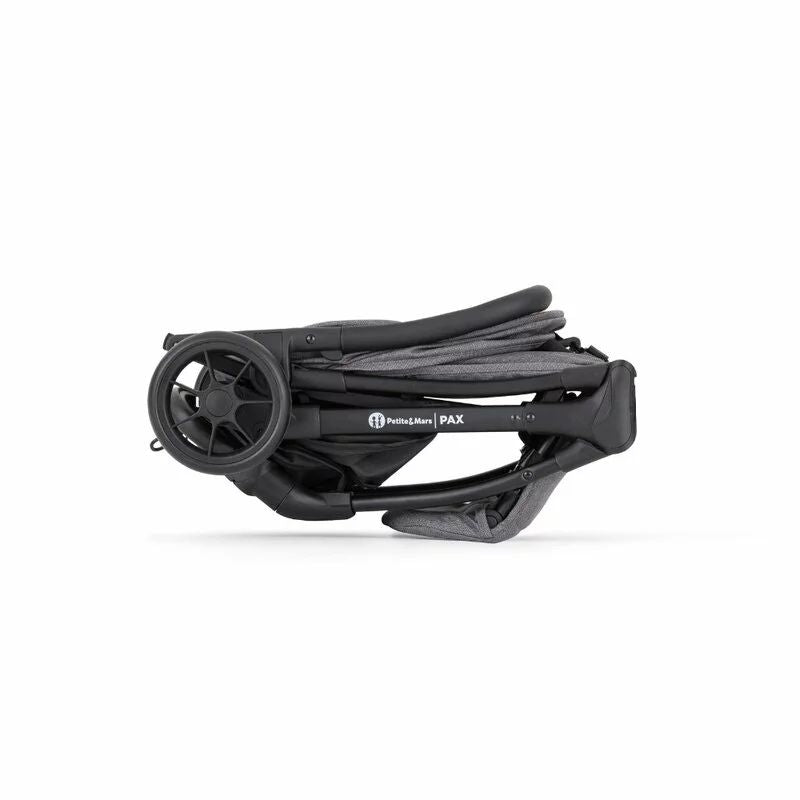 Carucior sport, Petite&Mars, Pax Ultimate, Compact - 7 kg, Spatar ajustabil, Suport picioare reglabil, Pliere tip carte, 6-36 luni, Pana la 22 kg, Gri