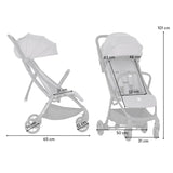 Carucior sport, Petite&Mars, Pax Ultimate, Compact - 7 kg, Spatar ajustabil, Suport picioare reglabil, Pliere tip carte, 6-36 luni, Pana la 22 kg, Gri