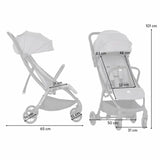 Carucior sport, Petite&Mars, Pax Ultimate, Compact - 7 kg, Spatar ajustabil, Suport picioare reglabil, Pliere tip carte, 6-36 luni, Pana la 22 kg, Gri