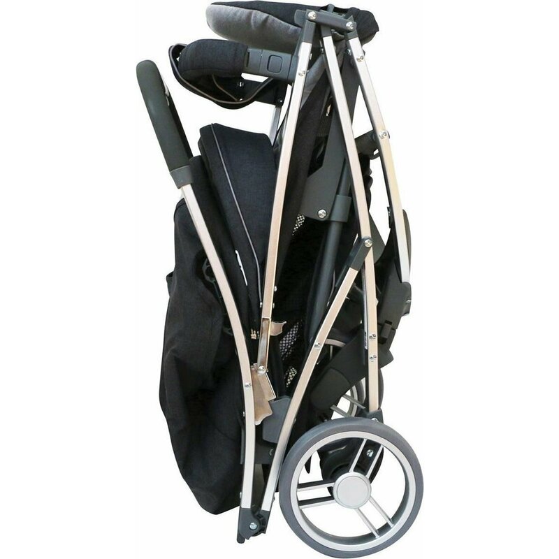 Carucior sport, FreeON, Lux, Pliabil automat, Usor 6.6 Kg, Tehnologie inovatoare One-Hand Folding, De la 6 luni pana la 22 kg, Din aluminiu, Benzi reflectorizante pe capotina, Beige/Black - gogobaby.ro