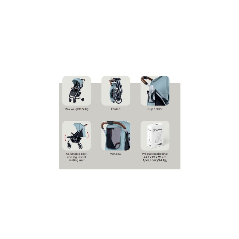 Carucior sport, FreeON, Lux, Pliabil automat, Usor 6.6 Kg, Tehnologie inovatoare One-Hand Folding, De la 6 luni pana la 22 kg, Din aluminiu, Benzi reflectorizante pe capotina, Beige/Black - gogobaby.ro