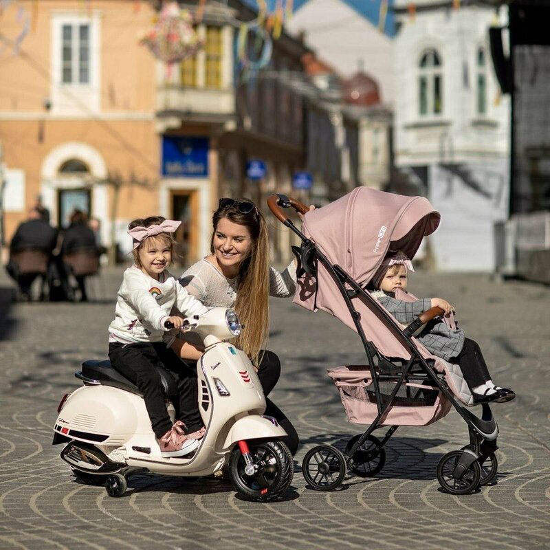 Carucior sport, FreeON, Lux, Pliabil automat, Usor 6.6 Kg, Tehnologie inovatoare One-Hand Folding, De la 6 luni pana la 22 kg, Din aluminiu, Benzi reflectorizante pe capotina, Beige/Black - gogobaby.ro