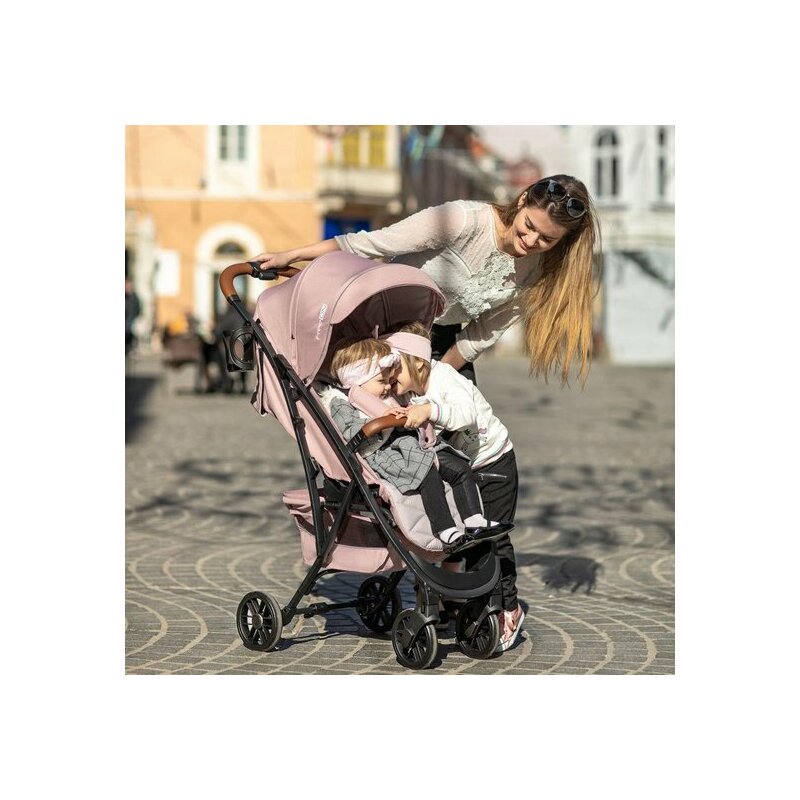 Carucior sport, FreeON, Lux, Pliabil automat, Usor 6.6 Kg, Tehnologie inovatoare One-Hand Folding, De la 6 luni pana la 22 kg, Din aluminiu, Benzi reflectorizante pe capotina, Beige/Black - gogobaby.ro
