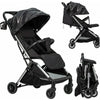 Carucior sport pliabil automat, Unique, Spatar reglabil, Suport pentru sticla, 6.6 Kg, Conform cu standardul european de securitate EN 1888-2:2018, FreeON, Silver, Resigilat