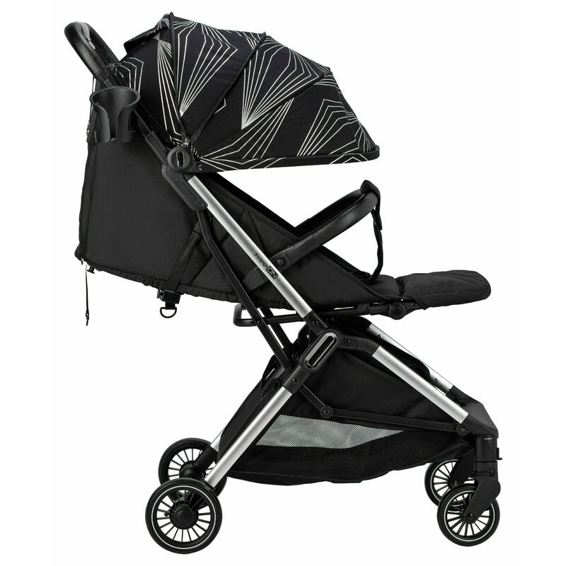 Carucior sport pliabil automat, Unique, Spatar reglabil, Suport pentru sticla, 6.6 Kg, Conform cu standardul european de securitate EN 1888-2:2018, FreeON, Silver, Resigilat
