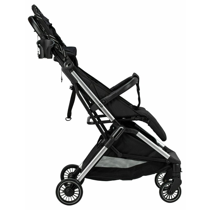 Carucior sport pliabil automat, Unique, Spatar reglabil, Suport pentru sticla, 6.6 Kg, Conform cu standardul european de securitate EN 1888-2:2018, FreeON, Silver, Resigilat