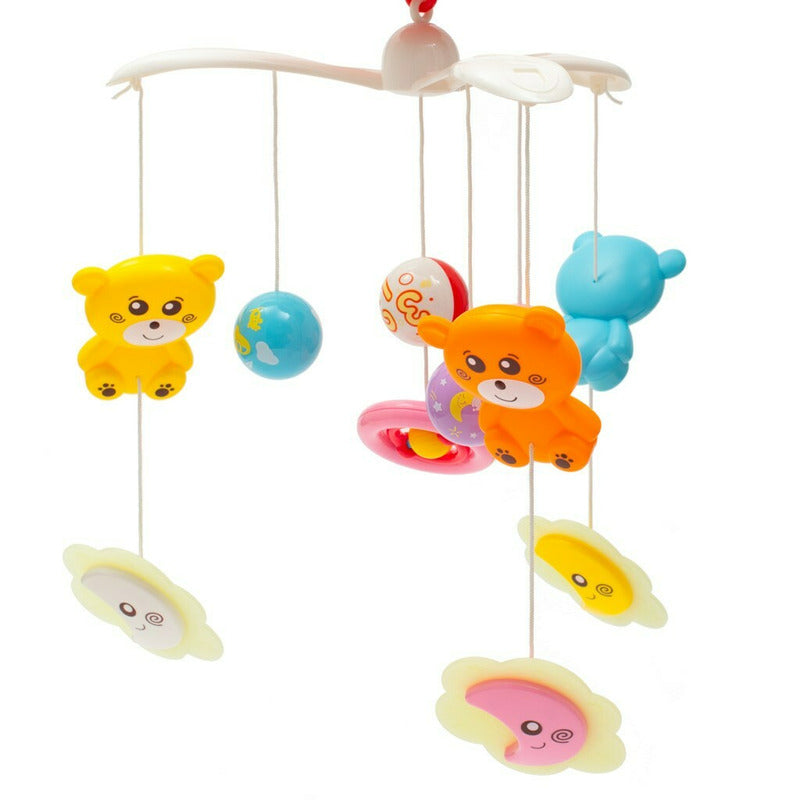 Carusel muzical, BabyMix, Pentru patut bebelusi, Cu proiectii, Cu melodii si sunete ale naturii, Cu 11 jucarii, Red