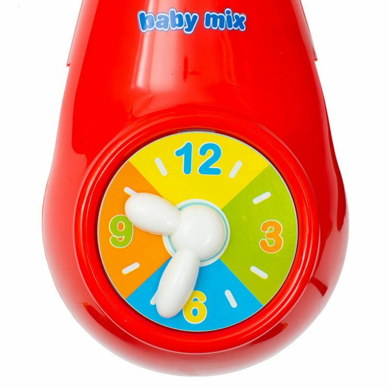 Carusel muzical, BabyMix, Pentru patut bebelusi, Cu proiectii, Cu melodii si sunete ale naturii, Cu 11 jucarii, Red - gogobaby.ro