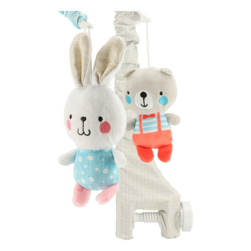 Carusel muzical, BabyMix, Pentru patut, Cu 5 jucarii din plus, Bears and rabbits