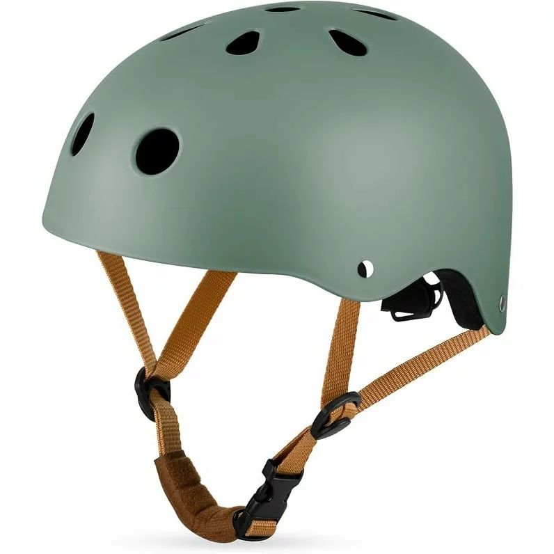 Casca pentru copii, Lionelo, Reglabila 50-56 cm, Din ABS si EPS, Conform cu standardul EN1078, Green Sage