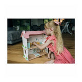 Casuta de papusi, Free2Play, Din lemn, Cu 11 piese de mobilier, Cu acces facil, 48,3 x 21 x 48 cm, 36 luni+, Multicolor