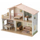 Casuta de papusi, Free2Play, Din lemn, Cu 13 piese de mobilier, Cu acces facil, 52 x 19,5 x 40 cm, 36 luni+, Multicolor