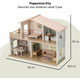 Casuta de papusi, Free2Play, Din lemn, Cu 13 piese de mobilier, Cu acces facil, 52 x 19,5 x 40 cm, 36 luni+, Multicolor