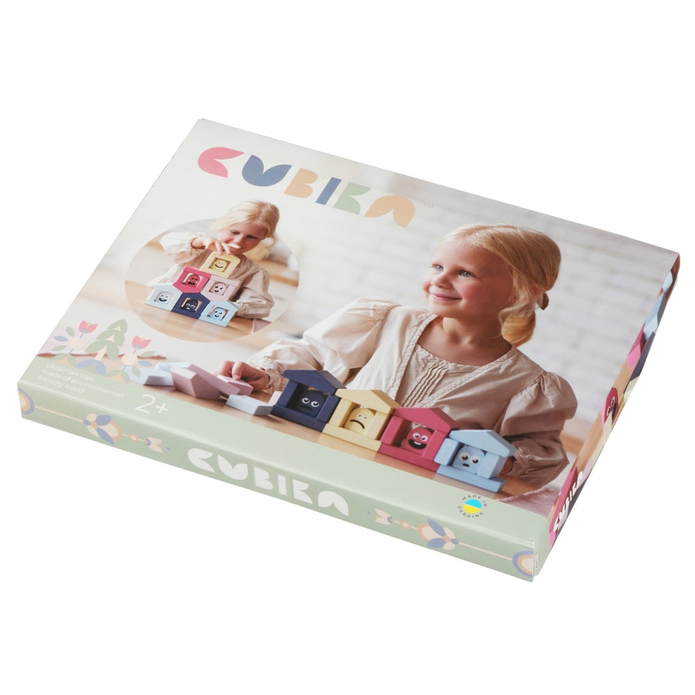 Jucarie Din Lemn, Cubika - Casute Vesele 2 - gogobaby.ro