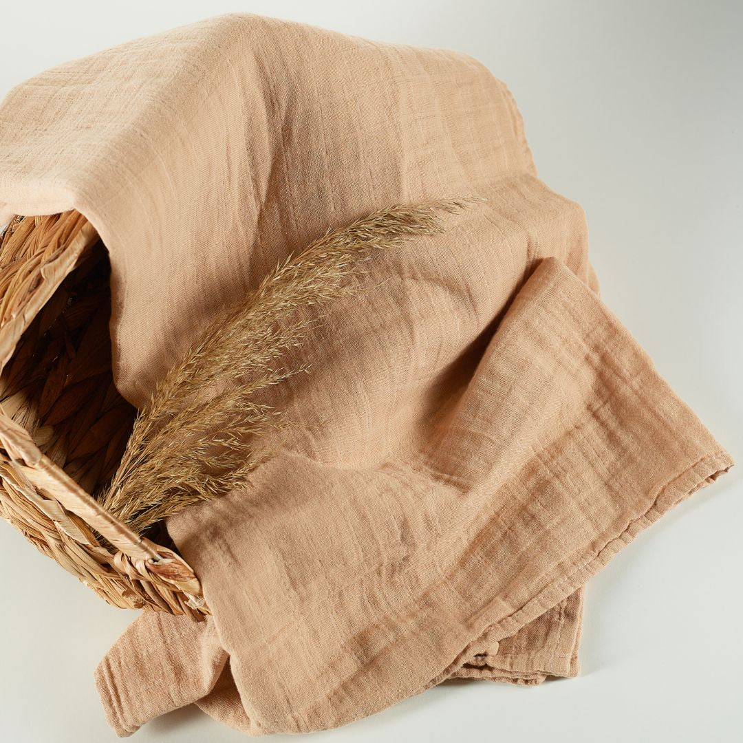 ONINO - Muselina multifunctionala din bumbac 100% organic, HUG.me, Oatmeal Beige, x1 bucata, 120 x 120 cm, certificata GOTS - gogobaby.ro