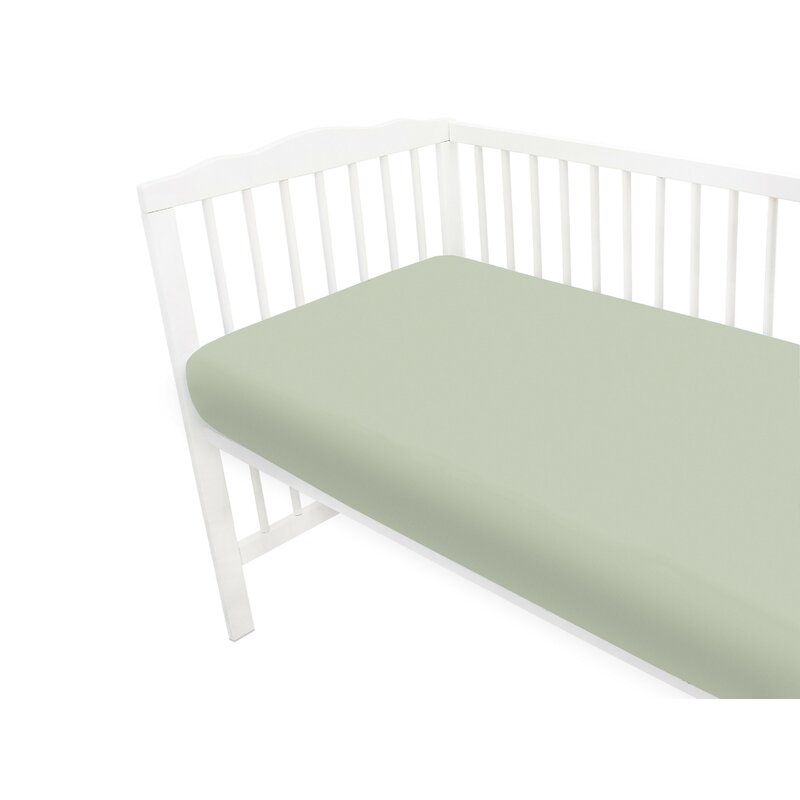 Cearceaf cu elastic, MimiNu, Jerse, Pentru patut 120X60 cm, Material certificat Oeko Tex Standard 100, Olive