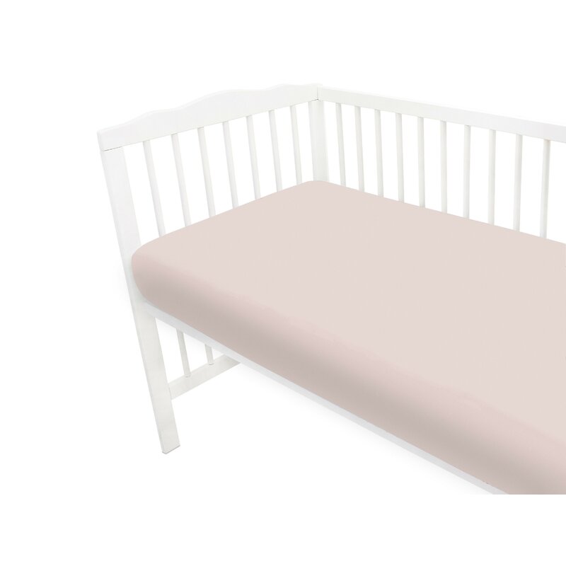 Cearceaf cu elastic, MimiNu, Jerse, Pentru patut 140X70 cm, Material certificat Oeko Tex Standard 100, Powder Pink