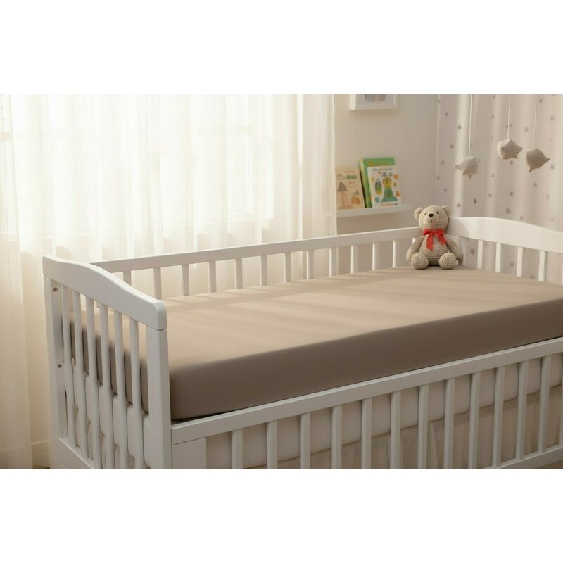 Cearceaf cu elastic, MimiNu, Pentru pat 160x80 cm, Din bumbac certificat Oeko Tex Standard 100, Colectia Royal, Mocha