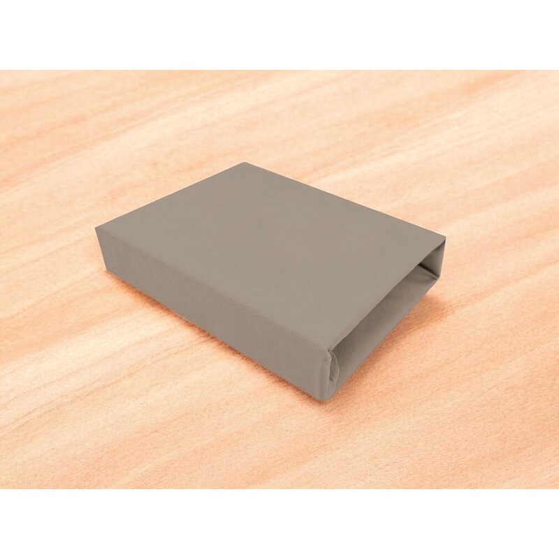 Cearceaf cu elastic, MimiNu, Pentru patut 120X60 cm, Din bumbac certificat Oeko Tex Standard 100, Colectia Royal, Mocha