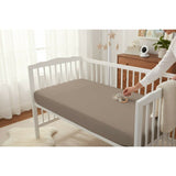 Cearceaf cu elastic, MimiNu, Pentru patut 120X60 cm, Din bumbac certificat Oeko Tex Standard 100, Colectia Royal, Mocha