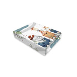 Cearceaf cu elastic, MimiNu, Pentru patut co-sleeper, Leonie, Dimensiune 83 x 50 cm, Din bumbac certificat Oeko Tex Standard 100, Design, Zoo in train